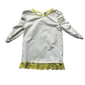 Matilda Jane Lime Green Polka Dot Top Size 6 Years